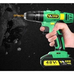 PREMIER 1pcs Perceuse Visseuse Sans Fil, 30min Rapide Chargeur(60Nm), 2×2.0Ah Batteries 18V, Perceuse A Percussion Mandrin Auto-bloquant, Accesoires, Pochette De Rangement -Perceuse Soldes 2022 65489752 2