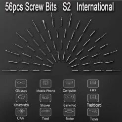 JMAX Wowstick 1F + 64 En 1 Tournevis électrique Sans Fil à Charge Lithium-ion à LED - 100 Tr / Min, 1/8 Pouce Hexagonal 56 Têtes -Perceuse Soldes 2022 65647159 5