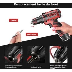 MAGICFOX Perceuse Visseuse Sans Fil ，30Nm Percussion Sans Fil, 25+1 Réglages De Couple & 2 Vitesses Visseuse Devisseuse Sans Fil -Perceuse Soldes 2022 65747121 3