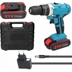 LITZEE Perceuse Perceuse électrique Multifonctionnelle 21v Avec Tête De Coupe - EU Plug 2pcs Batteries Perceuse -Perceuse Soldes 2022 65812666 5