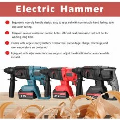 LITZEE Marteau Rotatif Multifonctionnel Marteau De Démolition électrique Perceuse à Percussion Poinçon Outils électriques - Prise UE Perceuse -Perceuse Soldes 2022 65814357 3