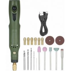 LITZEE Abrasif D'outil Multifonction Mini Outil Rotatif 12V Broyeur électrique Portable 5000-15000rpm Cutter Rotatif à Vitesse Variable Avec 24 Pièces Jointes Pour Projets D'artisanat Et Créations De Bricolage, USB Rechargeable - USB Rechargeable Perceuse