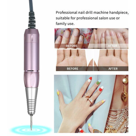 LITZEE Abrasif D'outil Multifonction Professionnel Électrique Nail Art Perceuse Stylo Poignée Fichier Polonais Grind Machine Pièce À Main Manucure Pédicure Outil Nail Art Accessoires, Pink - Rose Perceuse 6 LITZEE Abrasif D'outil Multifonction Professionnel Électrique Nail Art Perceuse Stylo Poignée Fichier Polonais Grind Machine Pièce À Main Manucure Pédicure Outil Nail Art Accessoires, Pink - Rose Perceuse – Image 4