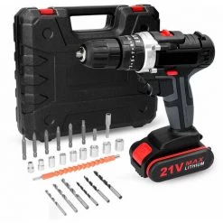 LITZEE 21V Multi-function Hand Drill With Batch Head Set, Electric Screwdriver, 3-in-1 Impact Drill, Flat Drill, Torque Drill, 25-speed Torque Adjustable - EU Plug 1pcs Battery Perceuse -Perceuse Soldes 2022 65815863 3