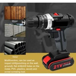 LITZEE 21V Multi-function Hand Drill With Batch Head Set, Electric Screwdriver, 3-in-1 Impact Drill, Flat Drill, Torque Drill, 25-speed Torque Adjustable - EU Plug 1pcs Battery Perceuse -Perceuse Soldes 2022 65815863 4