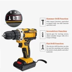 FVO Perceuse Visseuse Sans Fil ,21V Perceuse électrique Multifonction ,10mm Mandrin Auto-serrant，perceuse électrique Domestique -Perceuse Soldes 2022 65884529 2