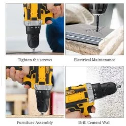 FVO Perceuse Visseuse Sans Fil ,21V Perceuse électrique Multifonction ,10mm Mandrin Auto-serrant，perceuse électrique Domestique -Perceuse Soldes 2022 65884529 3