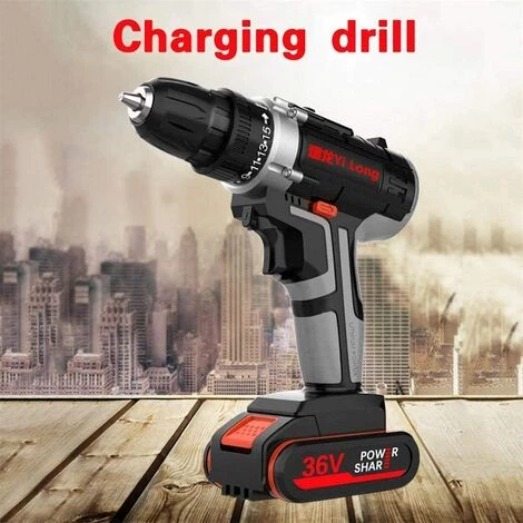 FVO Batterie Au Lithium Domestique Perceuse Électrique Multifonctionnelle Pour Pistolet Perceuses À Main De Qualité Industrielle 36V Tournevis Sans Fil Pilotes De Perceuse Électrique 4 FVO Batterie Au Lithium Domestique Perceuse Électrique Multifonctionnelle Pour Pistolet Perceuses À Main De Qualité Industrielle 36V Tournevis Sans Fil Pilotes De Perceuse Électrique – Image 2