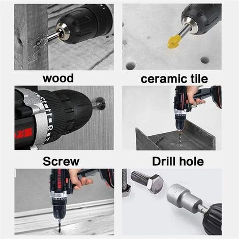 FVO Batterie Au Lithium Domestique Perceuse Électrique Multifonctionnelle Pour Pistolet Perceuses À Main De Qualité Industrielle 36V Tournevis Sans Fil Pilotes De Perceuse Électrique 5 FVO Batterie Au Lithium Domestique Perceuse Électrique Multifonctionnelle Pour Pistolet Perceuses À Main De Qualité Industrielle 36V Tournevis Sans Fil Pilotes De Perceuse Électrique – Image 3