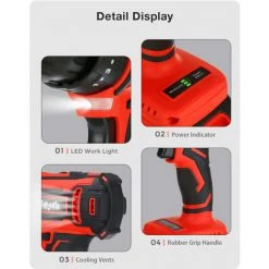 INSMA Perceuse-visseuse à Percussion Sans Fil Mensela ED-LX2 Brushless 3 Vitesses 18V 2 Batteries Avec Sac + Brosses + Accessoires 11 INSMA Perceuse-visseuse à Percussion Sans Fil Mensela ED-LX2 Brushless 3 Vitesses 18V 2 Batteries Avec Sac + Brosses + Accessoires -Perceuse Soldes 2022 66119109 5