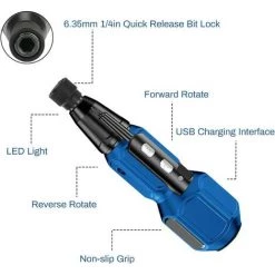 Tournevis électrique Tournevis Sans Fil Rechargeable 900mAh Avec Embout à Double Tête De 6,35 Mm Et Câble USB, 8 Bits, Couple électrique 4N.m, Lumière LED, Rotation Avant Et Arrière Ephé 8 Tournevis électrique Tournevis Sans Fil Rechargeable 900mAh Avec Embout à Double Tête De 6,35 Mm Et Câble USB, 8 Bits, Couple électrique 4N.m, Lumière LED, Rotation Avant Et Arrière Ephé -Perceuse Soldes 2022 66342183 2