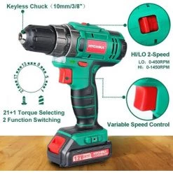 Visseuse Devisseuse Sans Fil, HYCHIKA 12V Perceuse Visseuse Sans Fil 30N.m Couple Max, 6x Forêt Hélicoïdaux, 6x Embouts De Vis, 5x Clés à Douille, 4x Forets Plats Et Sac à Outils 11 Visseuse Devisseuse Sans Fil, HYCHIKA 12V Perceuse Visseuse Sans Fil 30N.m Couple Max, 6x Forêt Hélicoïdaux, 6x Embouts De Vis, 5x Clés à Douille, 4x Forets Plats Et Sac à Outils -Perceuse Soldes 2022 66371761 5