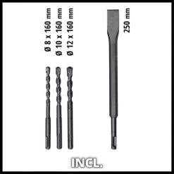 Einhell Marteau Perforateur TC-RH 620 4F Kit (620 W, Mécanisme De Frappe Pneumatique, Force De Frappe 2,2 J, Perçage, Perforage Et Burinage Avec/sans Fixation, SDS Plus, Blocage Pour Marche Continue) -Perceuse Soldes 2022 66646482 3