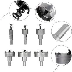 HIASDFLS Pour Une Perceusescie Cloche Pour Metal, Lot De 6 Forets De Scie-Cloche En Carbure, Scies-Cloches En Acier Inoxydable., Pour L'Aluminium, L'Acier, Le Fer, Le Cuivre, Le Bois,16 Mm 22 Mm 30 Mm 40 Mm 50 Mm 60 Mm -Perceuse Soldes 2022 66767636 3