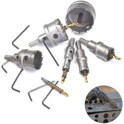 HIASDFLS Pour Une Perceusescie Cloche Pour Metal, Lot De 6 Forets De Scie-Cloche En Carbure, Scies-Cloches En Acier Inoxydable., Pour L'Aluminium, L'Acier, Le Fer, Le Cuivre, Le Bois,16 Mm 22 Mm 30 Mm 40 Mm 50 Mm 60 Mm -Perceuse Soldes 2022 66767636 5