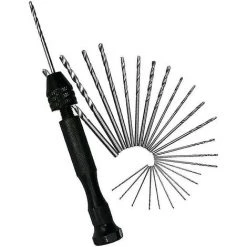 ZHUOXUAN 26 Pièces Mini Perceuse à Main, Perceuse Manuelle, Forets Hélicoïdaux Mini Perceuse à Main En Aluminium Et Foret à Fraiser Foret Hélicoïdal Pour Modèle Noyer Ambre Ol
