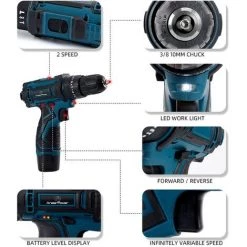 FUIENKO Perceuse Visseuse électrique Sans Fil 21V 16,8 V 12 V, Outil à Percussion, Tournevis, Avec Mini Batterie Au Lithium, 3 Modèles, Nouveau Style,Pologne,BK12VZH2 -Perceuse Soldes 2022 66873159 3