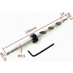 FLETéçA HSS 9.5mm 3/8 " High Speed Perceuse Foret Aléseur Kits Avec Collier D’Arrêt Tige Hexagonale Pour Carpenter Manuel Hole Pocket -Perceuse Soldes 2022 66961193 2