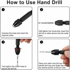 KAEJYIUT 21 Pièces Ensemble De Pin Vise Comprend Perceuse à Main Pin Vise Et 20 Pièces Mini Forets Hélicoïdaux (0,3 à 1,6 Mm) Pour Diy Bois Argile Résine Moulage Fabrication De Pendentif Bijoux -Perceuse Soldes 2022 66996799 3
