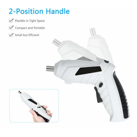 KAEJYIUT Tournevis Sans Fil Usb 1300Mah Rechargeable Tournevis Electrique Drill Reglable 2 Position Tournevis Multifonctions 6Nm Electriques Outils Electriques Drill 4 KAEJYIUT Tournevis Sans Fil Usb 1300Mah Rechargeable Tournevis Electrique Drill Reglable 2 Position Tournevis Multifonctions 6Nm Electriques Outils Electriques Drill – Image 2