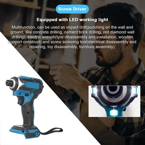 ASUPERMALL Tournevis Multifonctionnel 18V Perceuse à Percussion Vitesses Commutables Réglage Des Voies De Rotation Tournevis électrique, Multicolore 6 ASUPERMALL Tournevis Multifonctionnel 18V Perceuse à Percussion Vitesses Commutables Réglage Des Voies De Rotation Tournevis électrique, Multicolore – Image 4