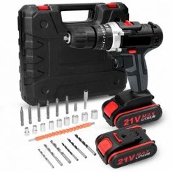 LIFCAUSAL Perceuse électrique Multifonctionnelle Domestique 3 En 1 Mini Tournevis Réglage Des Voies De Rotation 25 Vitesses De Couples Réglables EU220V Une Charge Et Une Charge -Perceuse Soldes 2022 67221984 3