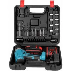 LIFCAUSAL Perceuse électrique Multifonctionnelle Domestique 3 En 1 Mini Tournevis Rotation Ways 25 Vitesses De Couples Réglables EU220V Deux Batteries Et Une Charge -Perceuse Soldes 2022 67222093 2