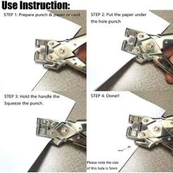 MEZHENG Perforatrice En Métal Pour Papier, Carte Dure, Perforatrice En Papier Robuste, Feuilles à Un Trou Capacité De Perforation Perforatrice Standard Pour Le Bureau, La Maison Et L'école -Perceuse Soldes 2022 67327164 3