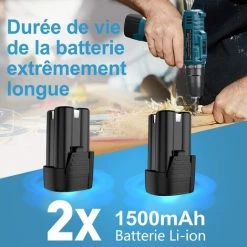 GGNRALNY Perceuse Visseuse Sans Fil 16.8V, 33PCS Kit Perceuse Sans Fil, 30Nm, 2 Vitesses, Mandrin Métal 10mm, Perceuse Visseuse Avec 2 Batteries 1500mAh, Lumières LED, Perceuse Percussion Pour Bricolage -Perceuse Soldes 2022 67354445 3
