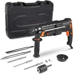 GGNRALNY Perforateur, Marteau Perforateur 800W, 2.8J, 6000BPM, 3200RPM, Mandrin SDS Plus 5 Modes, Embrayage De Sécurité, Utilisé Pour Le Béton, Le Métal Et La Pierre