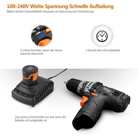 PEDY Perceuse Visseuse Sans Fil 12V, Perceuse Electrique 19+1 Réglage Du Couple Avec 22pcs Accessoires, Batterie Rechargeable Li-ion 2000mAh, Chargeur Rapide 1h, Couple Max 27N.m, PCD01B 6 PEDY Perceuse Visseuse Sans Fil 12V, Perceuse Electrique 19+1 Réglage Du Couple Avec 22pcs Accessoires, Batterie Rechargeable Li-ion 2000mAh, Chargeur Rapide 1h, Couple Max 27N.m, PCD01B – Image 4