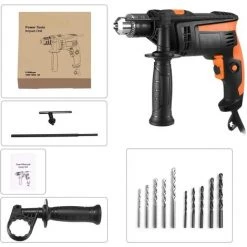 PEDY Perceuse Percussion, Perceuse à Percussion710W, 44800 IPM, 10pcs Kit D'Accessoires, Mandrin 13mm, Poignée Rotative à 360° -Perceuse Soldes 2022 67634301 4