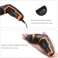 PEDY Visseuse Sans Fil,Visseuse Devisseuse Sans Fil 2.0Ah 3.6 V, Lampe LED, Avec Indicateur De Batterie, 33 Accessoires, Avec Adaptateur D'Angle Et Foret, Couple Maximal De 4 Nm, SDP51DC -Perceuse Soldes 2022 67634308 3