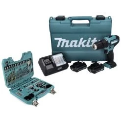 Makita HP 333 DWAE Perceuse à Percussion Sans Fil 12 V 30 Nm + 2x Batteries 2,0 Ah + Chargeur + Jeu De 100 Forets + Mallette -Perceuse Soldes 2022 67638927 3