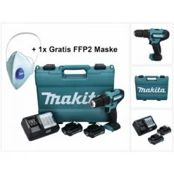Makita HP 333 DWAE Perceuse à Percussion Sans Fil 12 V 30 Nm + 2x Batteries 2,0 Ah + Chargeur + 1x Masque FFP2 + Mallette 10 Makita HP 333 DWAE Perceuse à Percussion Sans Fil 12 V 30 Nm + 2x Batteries 2,0 Ah + Chargeur + 1x Masque FFP2 + Mallette -Perceuse Soldes 2022 67639032 4