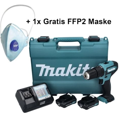 Makita HP 333 DWAE Perceuse à Percussion Sans Fil 12 V 30 Nm + 2x Batteries 2,0 Ah + Chargeur + 1x Masque FFP2 + Mallette 7 Makita HP 333 DWAE Perceuse à Percussion Sans Fil 12 V 30 Nm + 2x Batteries 2,0 Ah + Chargeur + 1x Masque FFP2 + Mallette – Image 5