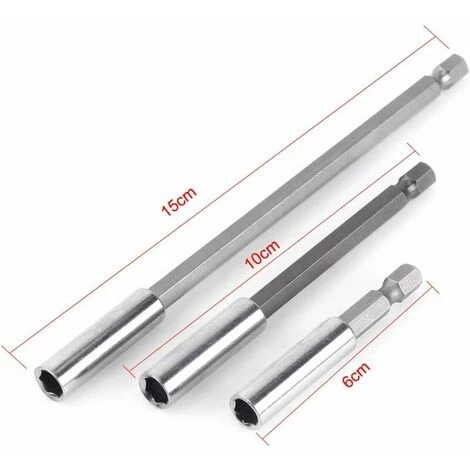 MONLY 3pcs 1/4" Tige Porte Embouts Magnétique Extension De Vissage Rallonge Perceuse Électrique Tournevis Extension Pour Foret Electrique 5 MONLY 3pcs 1/4" Tige Porte Embouts Magnétique Extension De Vissage Rallonge Perceuse Électrique Tournevis Extension Pour Foret Electrique – Image 3