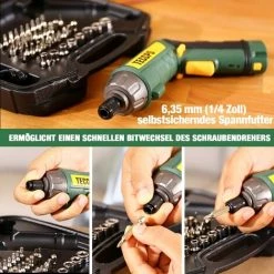 JOORRT Visseuse Sans Fil, Tournevis électrique Avec 45 Accessoires, Vitesse Maximale 180 Tr/min, Chargeur USB 2000mAh, 9+1 Réglages Du Couple, 6Nm Et 2 Position Poigne Reglable, LED, Boîte Compacte 11 JOORRT Visseuse Sans Fil, Tournevis électrique Avec 45 Accessoires, Vitesse Maximale 180 Tr/min, Chargeur USB 2000mAh, 9+1 Réglages Du Couple, 6Nm Et 2 Position Poigne Reglable, LED, Boîte Compacte -Perceuse Soldes 2022 67688757 5