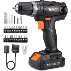 GIZCAM Perceuse Visseuse Sans Fil,PCD06C Visseuse Devisseuse 18V,1.5Ah Lithium-ion Batterie Couple Maximal 30Nm 19 + 1 Couples De Serrage,Outil -Perceuse Soldes 2022 67697221 2