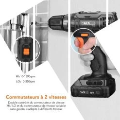 GIZCAM Perceuse Visseuse Sans Fil,PCD06C Visseuse Devisseuse 18V,1.5Ah Lithium-ion Batterie Couple Maximal 30Nm 19 + 1 Couples De Serrage,Outil -Perceuse Soldes 2022 67697221 5