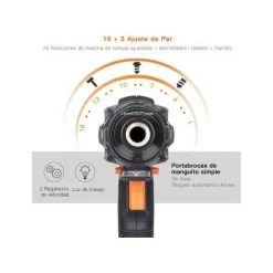 GIZCAM Perceuse-visseuse Sans Fil, 18V Max 2 Vitesses Variables, Mandrin Métal 1/2", Perceuse à Percussion Avec LED -Perceuse Soldes 2022 67697274 2
