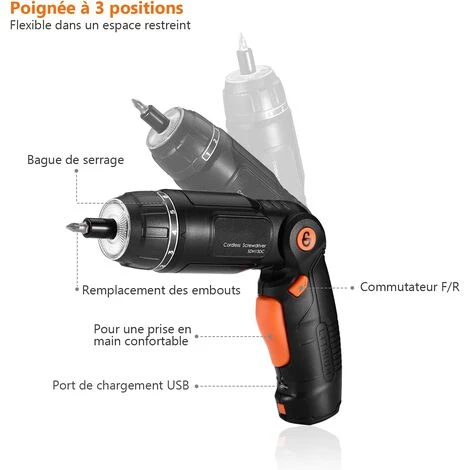 GIZCAM Perceuse-visseuse Sans Fil. 2000mAh 3.6V Avec 31accessoires 5 GIZCAM Perceuse-visseuse Sans Fil. 2000mAh 3.6V Avec 31accessoires – Image 3