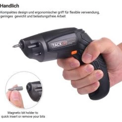 GIZCAM Visseuse Sans Fil, Tournevis Electrique Pratique, 32 Embouts De Vissage, Batterie Lithium Rechargeable 3.6V, 2000 MAh Avec LED Intégré, SDP70DC