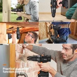 GIZCAM Perceuse à Percussion 2.0Ah Li-batterie Accessoire De Perceuse à Percussion -Perceuse Soldes 2022 67697333 5