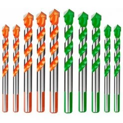 LIFCAUSAL 5 Pièces Ensemble De Forets En Métal Trou De Poinçonnage Multifonctionnel Forets à Tige Triangulaire Pour Carrelage/béton/brique/verre/plastique/bois (Rouge-orange) -Perceuse Soldes 2022 68072342 3