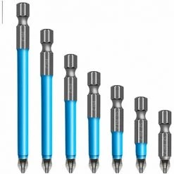 GRID COOL Lot De 7 Embouts De Tournevis Magnétiques, Tête Cruciforme De Tournevis électrique Antidérapantes En Acier Allié Industriel S2/ 6.35mm/ PH2 25~150mm