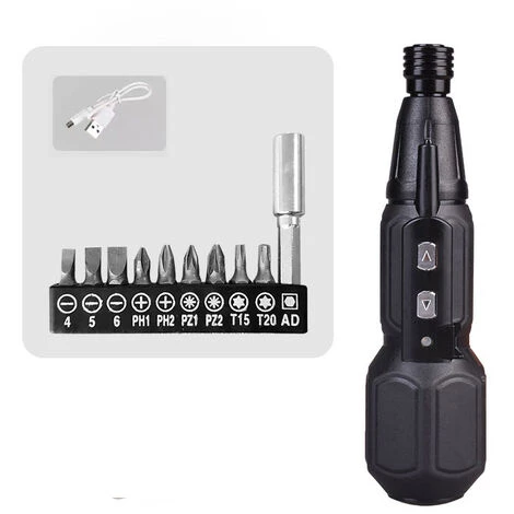 ELLE Tournevis électrique, Tournevis Sans Fil Avec Perceuse Et Câble USB,9 Têtes De Lot Courtes 4 ELLE Tournevis électrique, Tournevis Sans Fil Avec Perceuse Et Câble USB,9 Têtes De Lot Courtes – Image 2