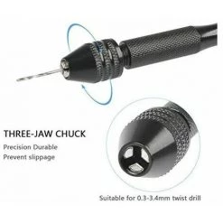 QERSTA MIni Perceuse à Main Twist Drill Bits +25 Micro Forets Hélicoïdaux Sans Fil En Aluminium Pin Vise Outils Rotatifs Forets Hélicoïdaux Adjustable Pyrogravure Maison Plastique Trou Cuivre -Perceuse Soldes 2022 68487915 4