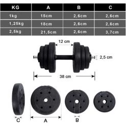 NOVA Ensemble De Poids De Gymnase D'ensemble D'allumeurs Recouverts De Plastique Pour Les Poids De Gym -Perceuse Soldes 2022 68562971 3