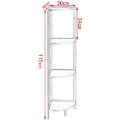 NOVA Bibliothèque à Craquer Crain Avec 3 étagères En Bois En Bambou 30x30x115cm -Perceuse Soldes 2022 68563284 3
